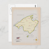 マロ図解入りの、写真付きのルカの地図 ポストカード (正面/裏面)