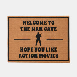 マンおもしろいケーブアクションヒーローミニマ素朴リスト ドアマット