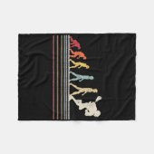 マンおもしろいスポーツレトロヴィンタグのラクロス進化 フリースブランケット (正面(横))