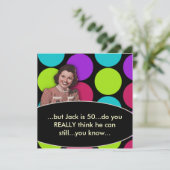 マンおもしろいレトロ50th誕生日パーティー 招待状 (スタンド正面)