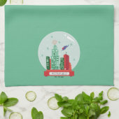 マンすごいメトロポリススノーグローブグラフィック キッチンタオル (折り畳み)