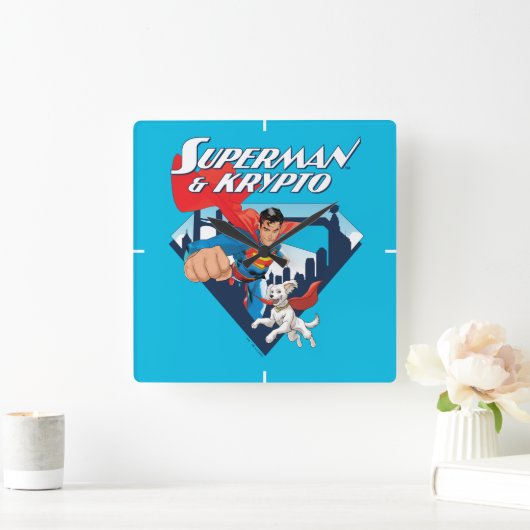 マンすごい&クリプトソーア スクエア壁時計 (ホーム)