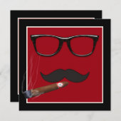 マンの口ひげ誕生日パーティー 招待状 (正面/裏面)