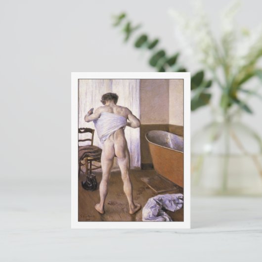 マンアットバスバイグスタヴカイルボッテファインアートゲイ ポストカード (スタンド正面)