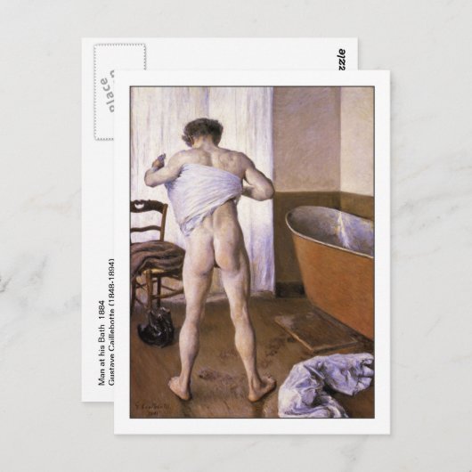 マンアットバスバイグスタヴカイルボッテファインアートゲイ ポストカード (正面/裏面)