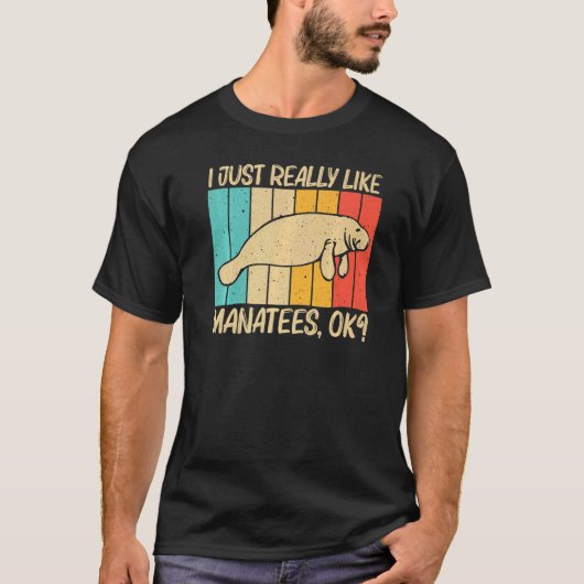 マンアティ かわいい マナティ メンズ レディース 海牛 ジュゴン Tシャツ (正面)