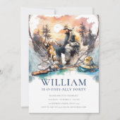 マンアンドドッグ大人魚釣り誕生日 招待状 (正面)