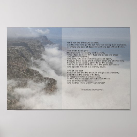 マンインザ感動的アリーナルーズベルト引用文 ポスター (正面)