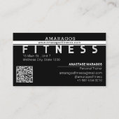 マンウェイトリフティングフィットネス白黒 名刺 (裏面)