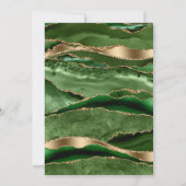 マンエメラルドグリーン金ゴールドアゲートバースデーパーティー 招待状 (裏面)