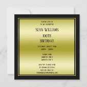 マンエレガントズ金ゴールド&ブラック100誕生日 招待状 (裏面)