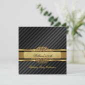 マンエレガントブラック金ゴールドバースデーパーティーメン 招待状 (スタンド正面)