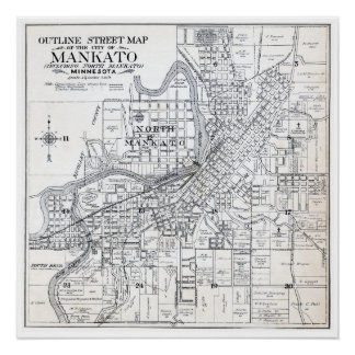 マンカトの地図1914年 ポスター