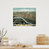 マンカト， MNパノラママップ – 1870 ポスター (キッチン)