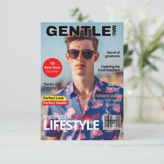 マンカバーマガジンのパーソナライズデザイン 招待状 (スタンド正面)