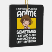 マンガおもしろいアニメの女の子いつもアニメを見ているわけではない セラミックオーナメント (右)