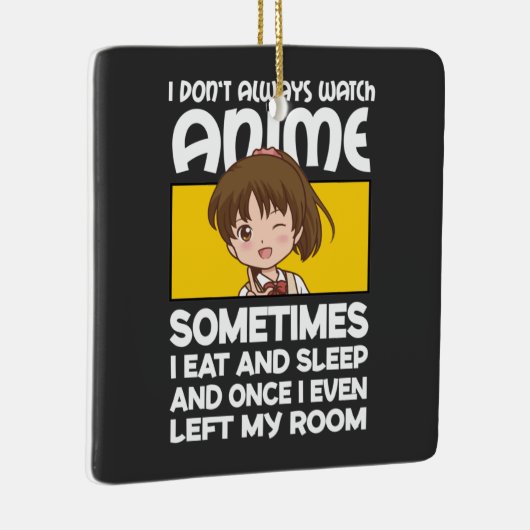 マンガおもしろいアニメの女の子いつもアニメを見ているわけではない セラミックオーナメント (右)
