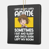 マンガおもしろいアニメの女の子いつもアニメを見ているわけではない セラミックオーナメント (左)