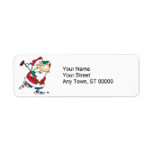 マンガおもしろいーのゴルファーのサンタクロース ラベル (正面)