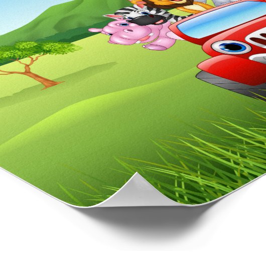 マンガおもしろいーのサファリ動物 ポスター (角)