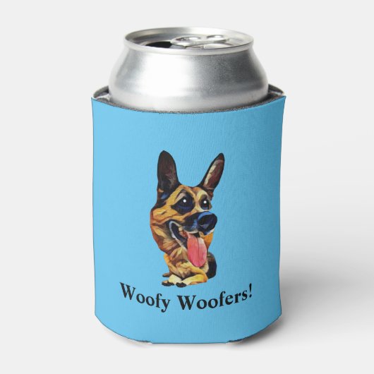 マンガおもしろいーのドイツの羊飼いクーラーボックス 缶クーラー (缶正面)