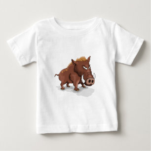 マンガおもしろいーは野生の茶色の豚 ベビーTシャツ