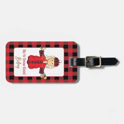 マンガおもしろいーレディスノーことわざウィンタークルーズ ラゲッジタグ (正面横)