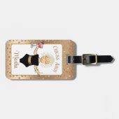 マンガおもしろいー熟女クルーズビーチトロピカル ラゲッジタグ (正面横)