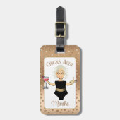 マンガおもしろいー熟女クルーズビーチトロピカル ラゲッジタグ (正面縦)