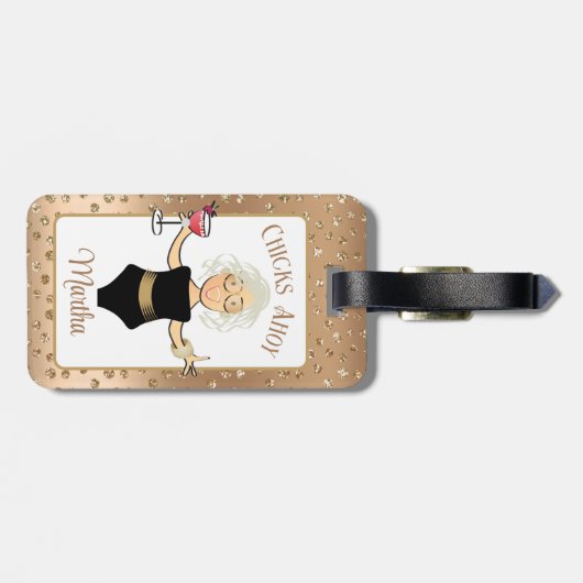 マンガおもしろいー熟女クルーズビーチトロピカル ラゲッジタグ (裏面横)