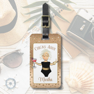 マンガおもしろいー熟女クルーズビーチトロピカル ラゲッジタグ