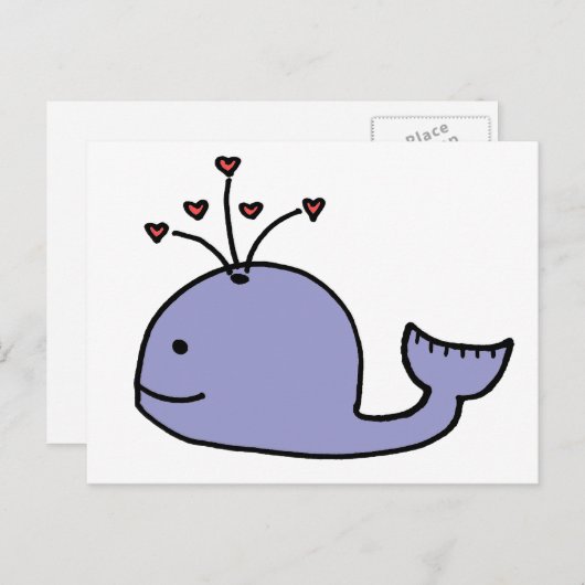 マンガお洒落ー鯨 ポストカード (正面/裏面)