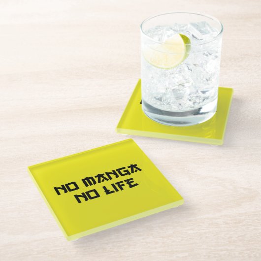 マンガなし ガラスコースター (アングル)