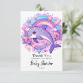 マンガのイルカの赤ちゃんシャワー サンキューカード (スタンド正面)