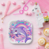 マンガのイルカの赤ちゃんシャワー ペーパープレート (パーティー)