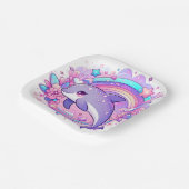 マンガのイルカの赤ちゃんシャワー ペーパープレート (傾斜あり)