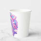 マンガのイルカの赤ちゃんシャワー 紙コップ (左)