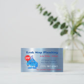 マンガのウォータードロッププランバーの男の給排水衛生設備サービス 名刺 (スタンド正面)