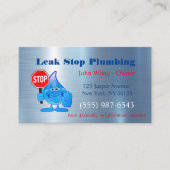 マンガのウォータードロッププランバーの男の給排水衛生設備サービス 名刺 (正面)