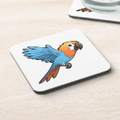 マンガのオウムイラストレーション コースター (左側)