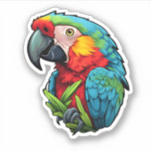 マンガのオウムイラストレーション シール (正面)
