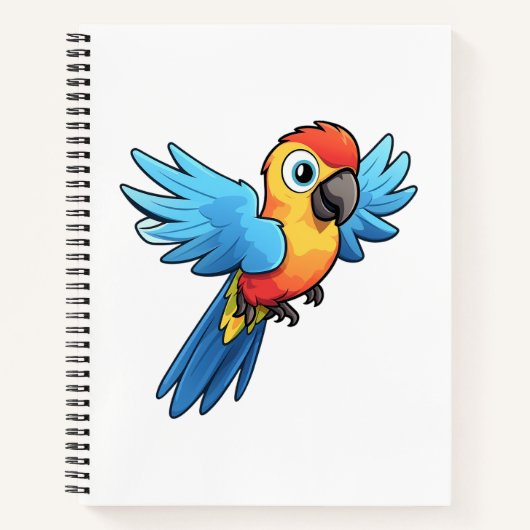 マンガのオウムイラストレーション ノートブック (正面)