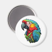 マンガのオウムイラストレーション マグネット (正面/裏面)