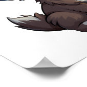 マンガのオオカミイラストレーション ポスター (角)