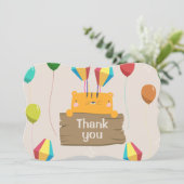 マンガのオレンジ色の猫の赤ちゃんシャワー サンキューカード (スタンド正面)