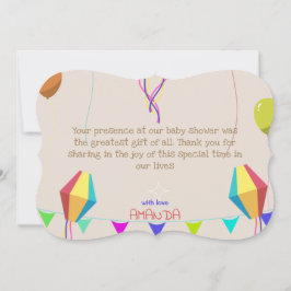 マンガのオレンジ色の猫の赤ちゃんシャワー サンキューカード