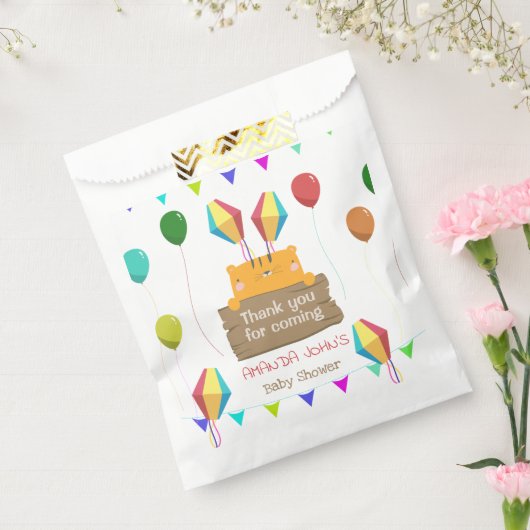 マンガのオレンジ色の猫の赤ちゃんシャワー フェイバーバッグ (封をした状態)