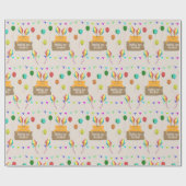 マンガのオレンジ色の猫の赤ちゃんシャワー ラッピングペーパー (フラット)