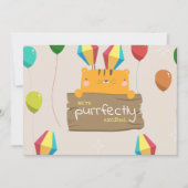 マンガのオレンジ色の猫の赤ちゃんシャワー 招待状 (正面)