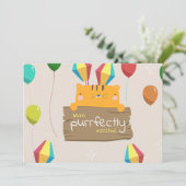 マンガのオレンジ色の猫の赤ちゃんシャワー 招待状 (スタンド正面)